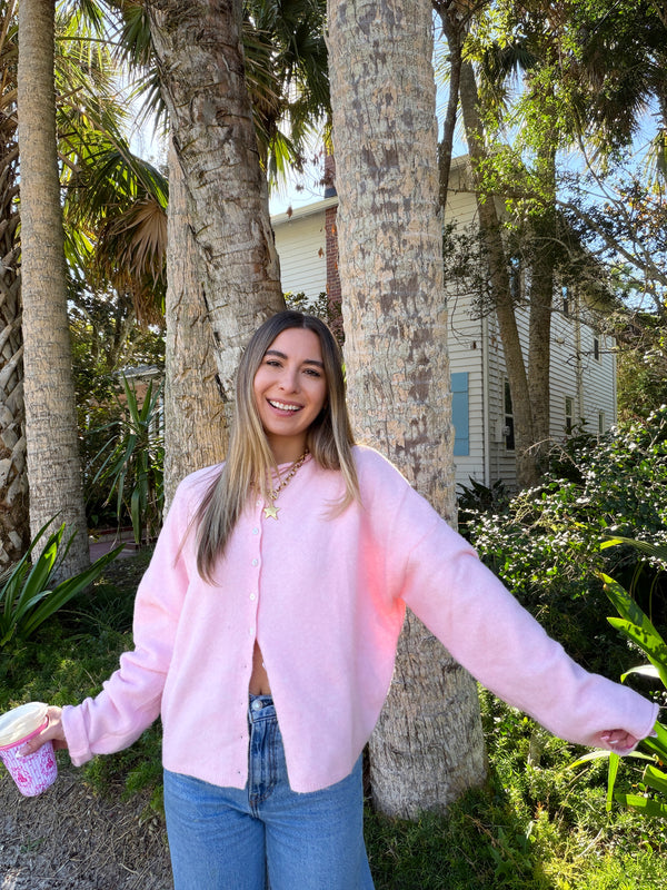 Sunhoney Girl Cardigan - Baby Pink