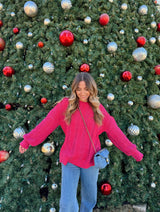 Merry & Bright Red Chenille Sweater