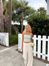 Off Duty Knit Striped *reversible* Top - Sage