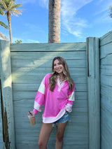 Free Spirit French Terry Sweater - Pink