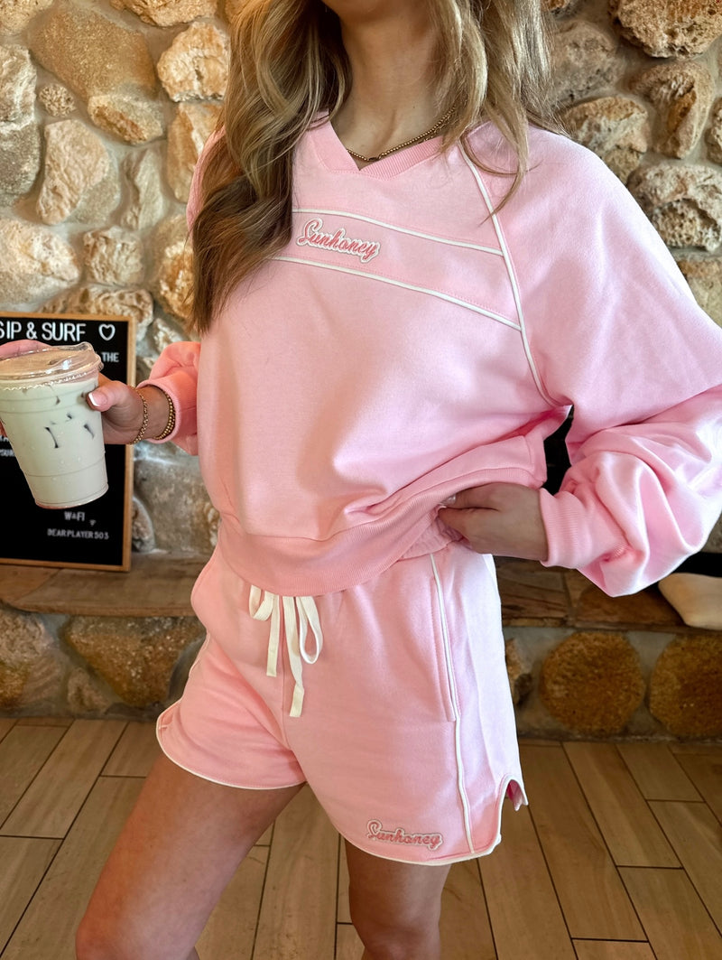 Sunshine Honey Pink Sweat Set