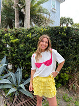 Petal Pop Eyelet Ruffle Skort - Yellow