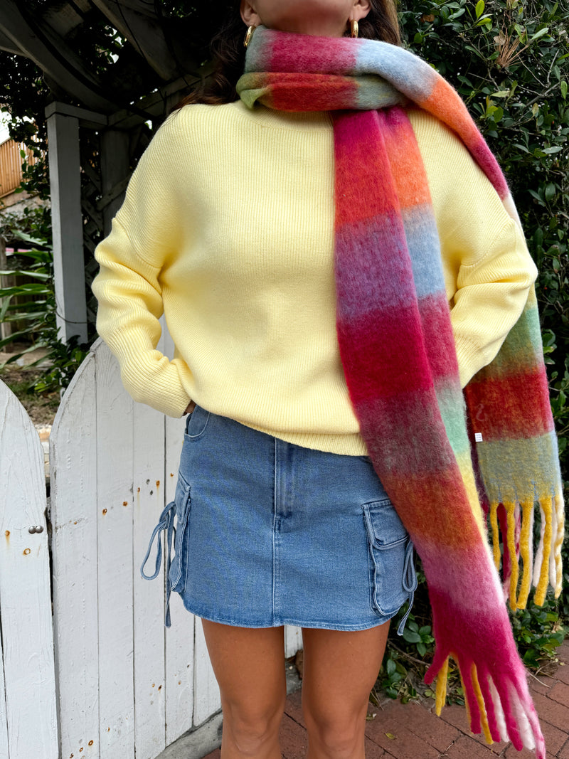 Let’s Get Toasty Oversized Sweater - Yellow