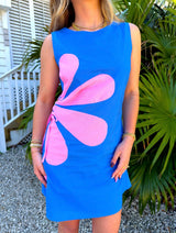 Hibiscus Bloom Linen Cutout Dress