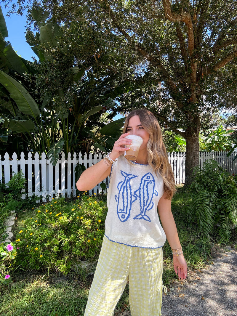 Gone Fishing Sweater Vest