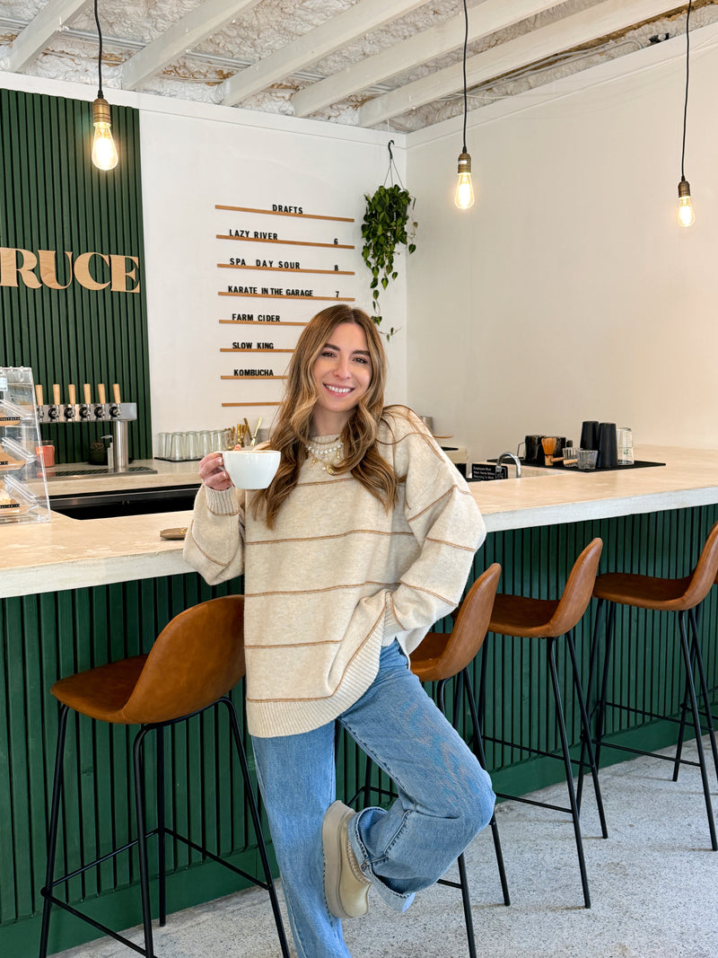 Neutral Ground Striped Sweater