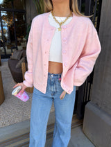 Girly Girl Pink Sweater Cardigan