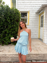 It Girl Blue Polka Dot Mini Dress