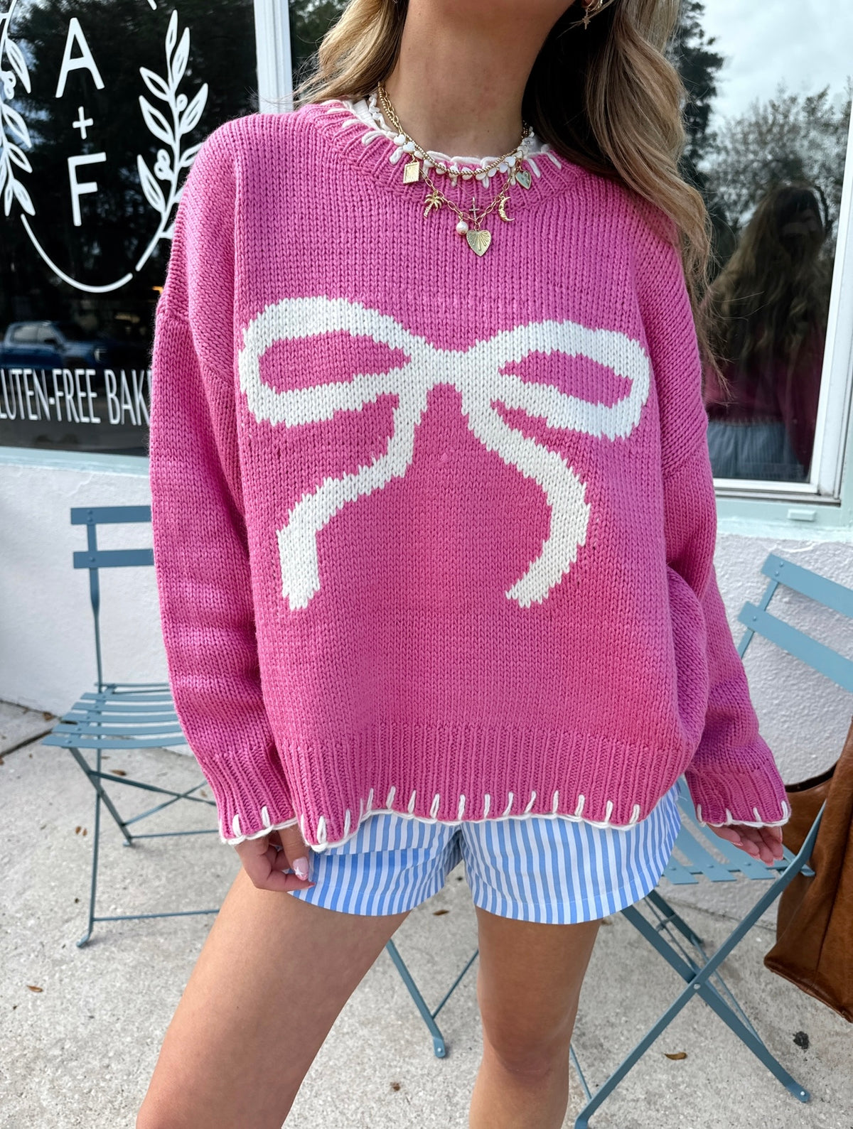 Sealed With A Bow Sweater Pink – Sunhoney®