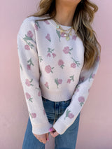 Hopeless Romantic Crop Floral Sweater