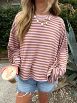Seeing Stripes Long Sleeve - Pink/Brown