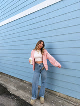 The Winter Knit Cardigan - Pink