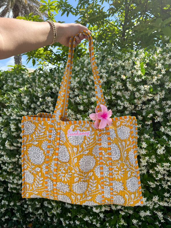 Sunhoney Sunshine Quilted Tote Bag - Yellow
