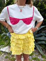 Petal Pop Eyelet Ruffle Skort - Yellow