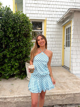 It Girl Blue Polka Dot Mini Dress