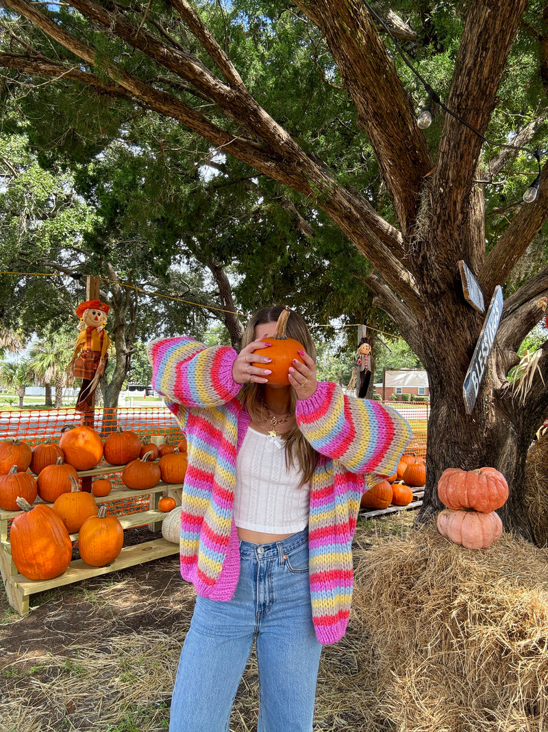 Falling For You Multi Colored Striped Cardigan