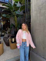 Girly Girl Pink Sweater Cardigan