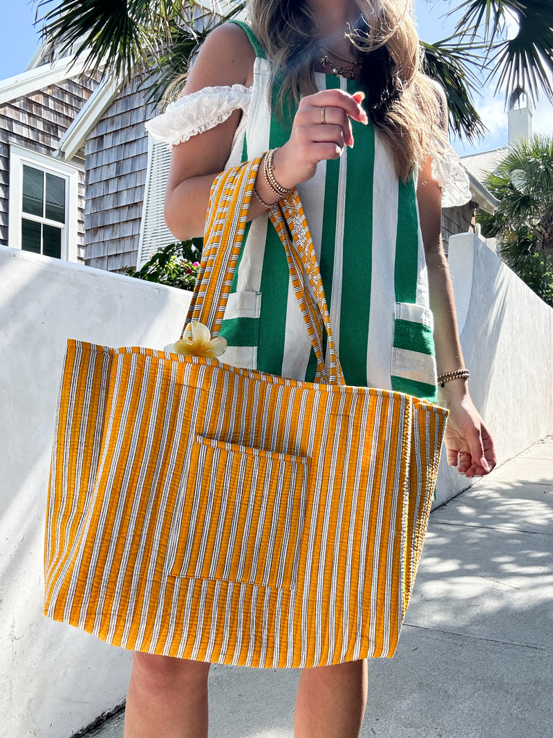 Sunhoney Sunshine Quilted Tote Bag - Yellow