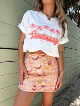 Sunset Spritz Pastel Sequin Mini Skirt