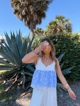 Blue Lagoon Lace Babydoll Top
