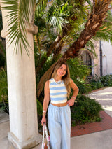 Cape Cod Blue Striped Knit Tank