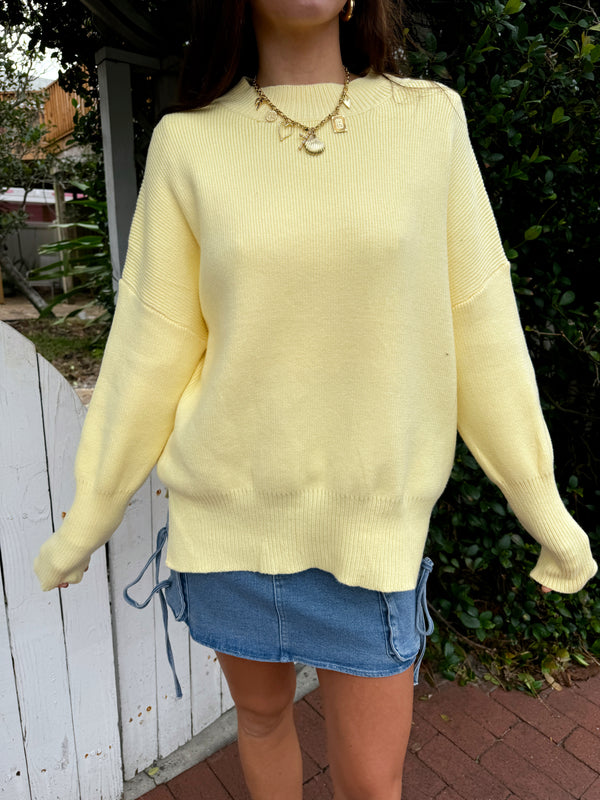 Let’s Get Toasty Oversized Sweater - Yellow