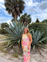 Hibiscus Haven Mesh Maxi Dress