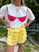 Petal Pop Eyelet Ruffle Skort - Yellow