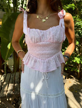 Sweet Escape Pink Eyelet Top