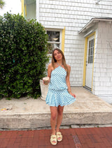 It Girl Blue Polka Dot Mini Dress