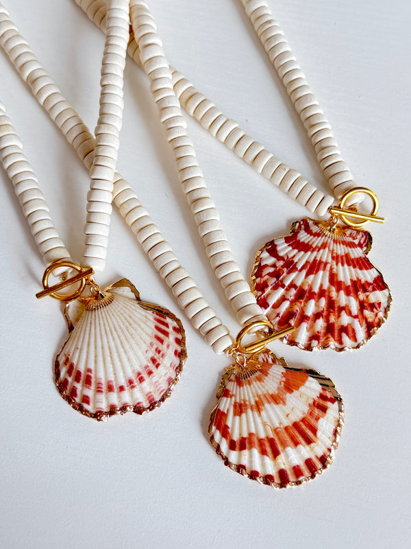 Island Time Shell Beaded Necklace - Ivory