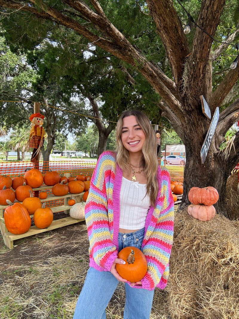 Falling For You Multi Colored Striped Cardigan