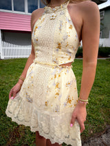 Honey Bloom Floral Cut Out Mini Dress