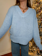 Winter Blues V-Neck Sweater