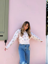 Hopeless Romantic Crop Floral Sweater