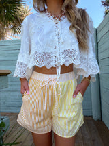 Sunshine & Citrus Striped Shorts
