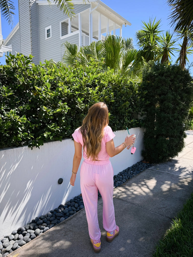 Off-Duty Pink Sweat Set