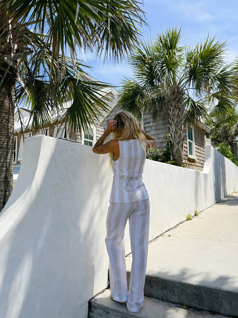 Coastal Core Striped Linen Set
