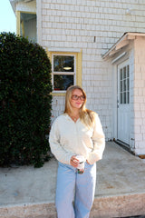 Sunhoney Girl Cardigan - Cream Stripe