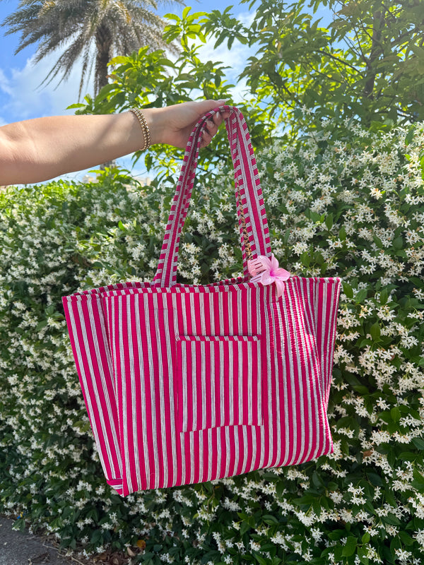 Sunhoney Summer Quilted Tote Bag - Pink