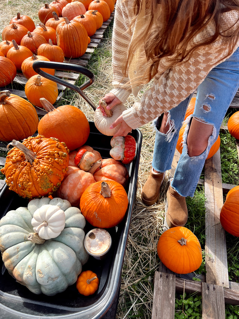 Pumpkin Spice Checkered Cardigan
