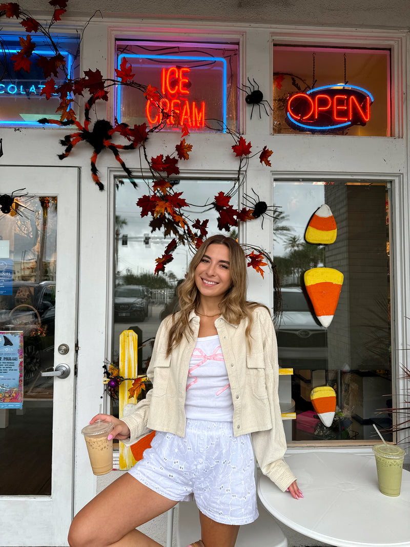 Sugar Cookie Corduroy Crop Jacket