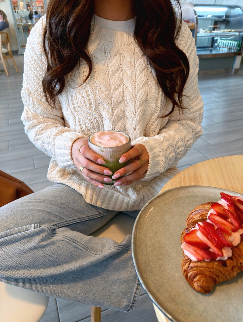 Marshmallow Chenille Cable Knit