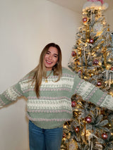 Matcha & Cream Chenille Sweater