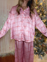Pink Peppermint Satin PJ Set