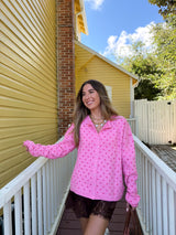 Spotted Polka Dot Cardigan - Pink