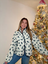 Midnight Frost Floral Sherpa Jacket