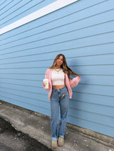 The Winter Knit Cardigan - Pink