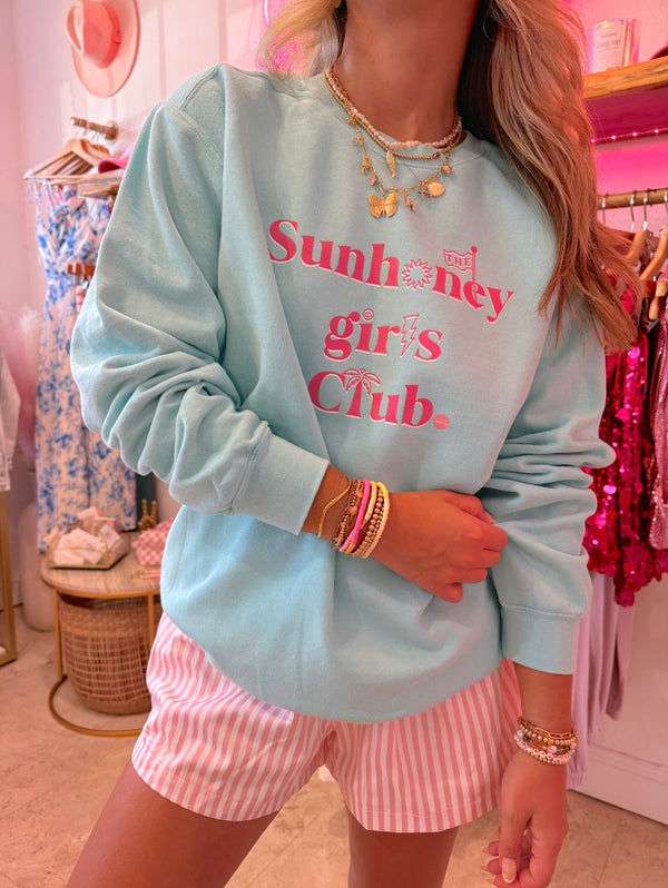 Sunhoney Girls Club Sweatshirt - Lagoon Blue