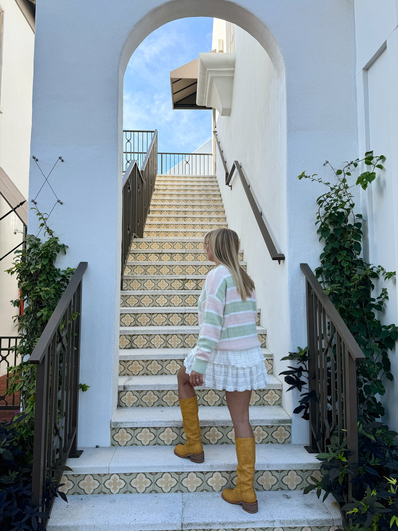Strawberry Matcha Striped Sweater